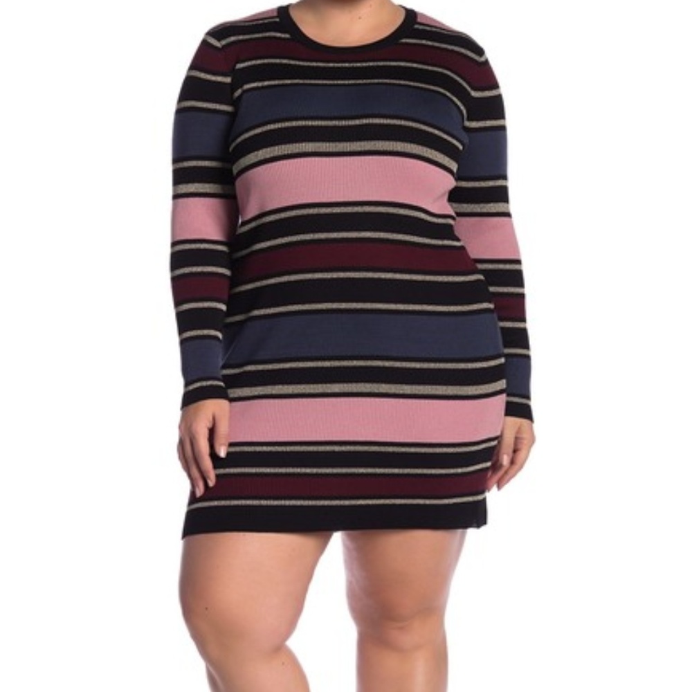 PLANET GOLD Metallic Stripe Bodycon Dress NWT sz 1X